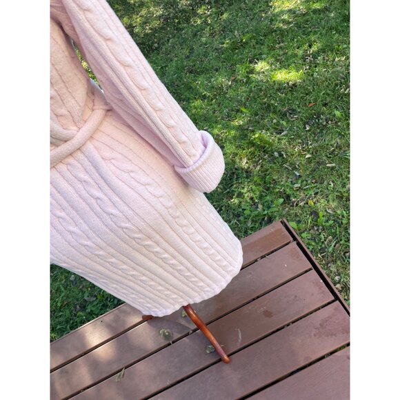 Soft Pink Jasmine Rose Intimates Cable Knit Plush Wrap Robe Sleepwear S/P - Picture 8 of 11